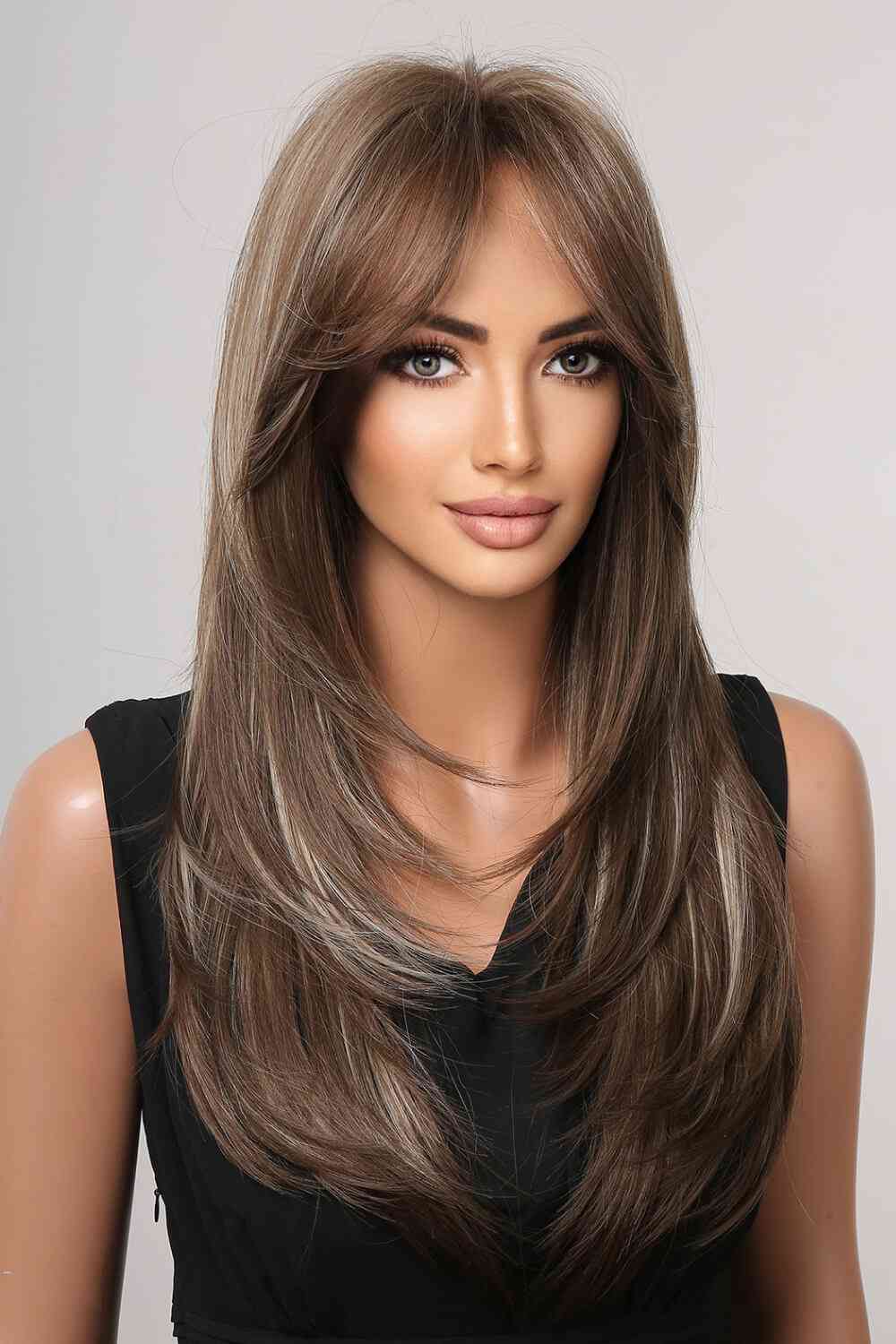 13x1” Full-Machine Synthetic Long Straight Wig - 22” Heat-Safe