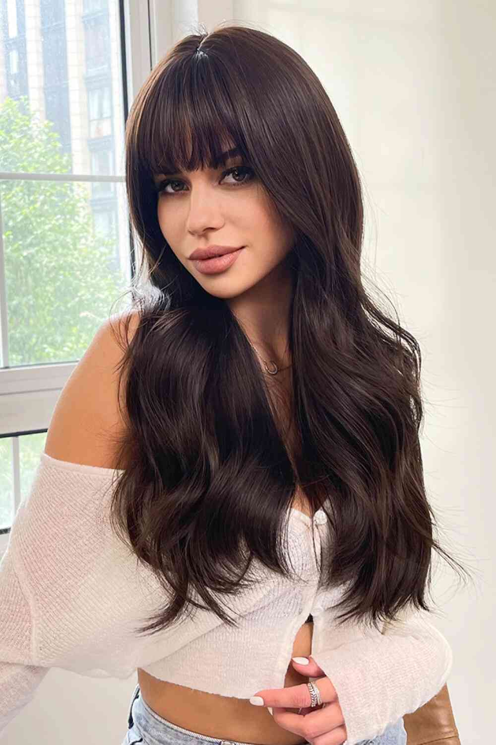 24-Inch Long Wave Synthetic Wig - Natural Style, Heat Safe