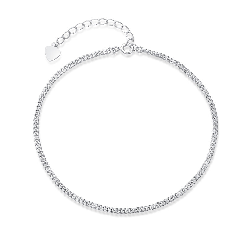 Simple Chain 925 Sterling Silver Anklet Casual