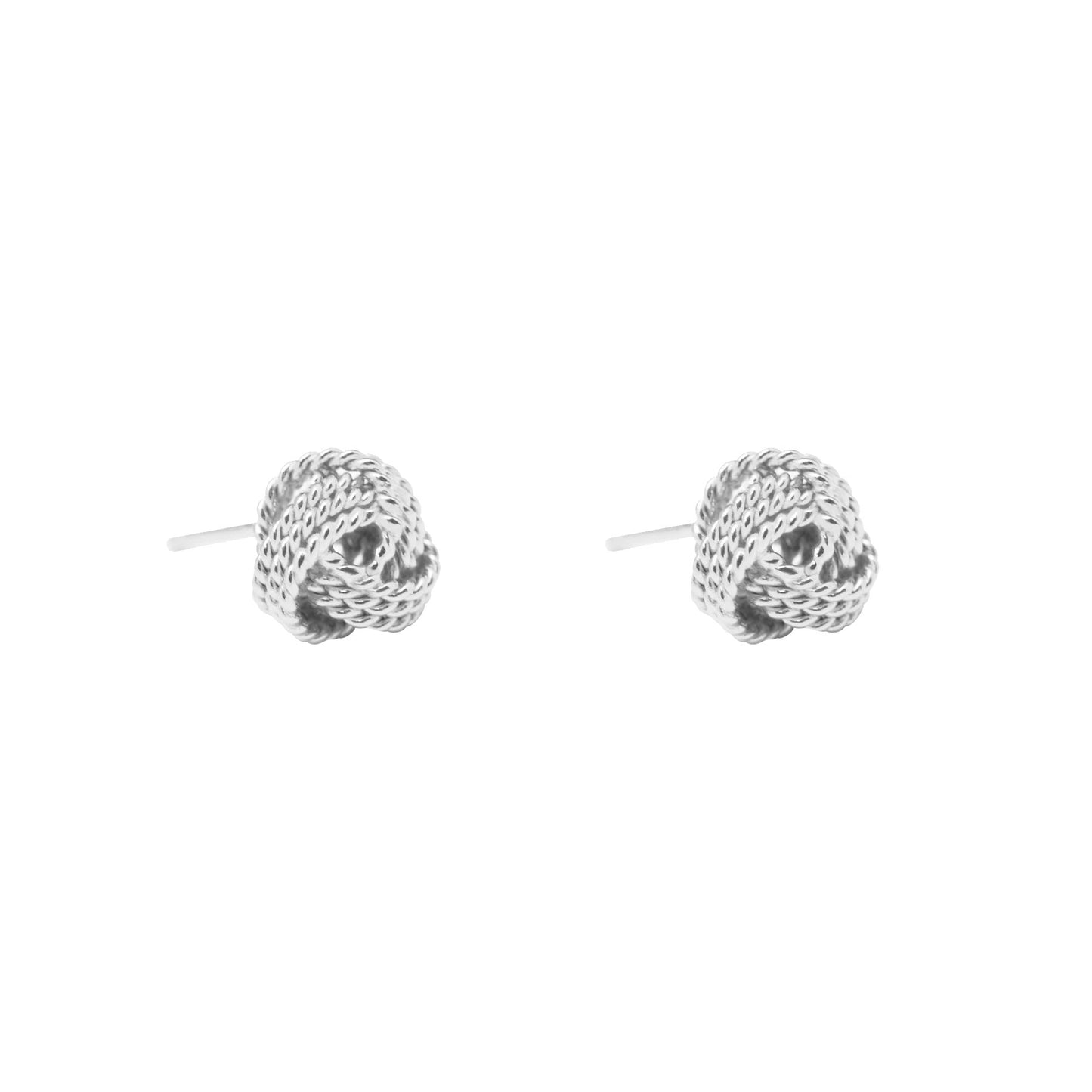 Stylish Hautical Hemp Rope 925 Sterling Silver Stud Earrings