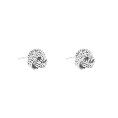 Stylish Hautical Hemp Rope 925 Sterling Silver Stud Earrings